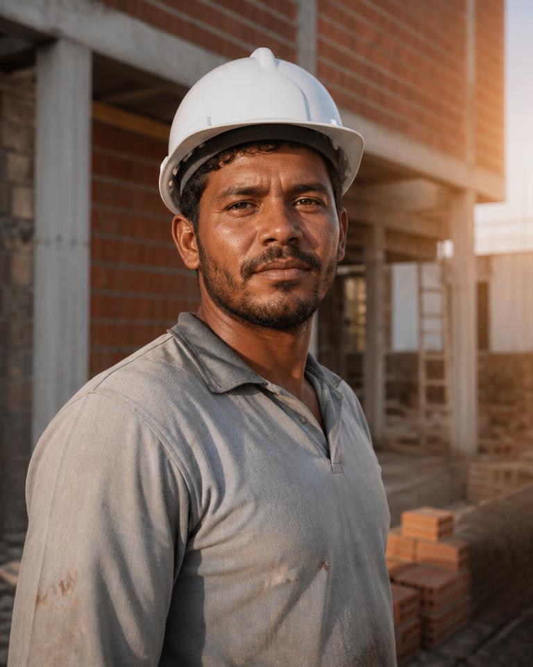 Profissional de construção civil com capacete